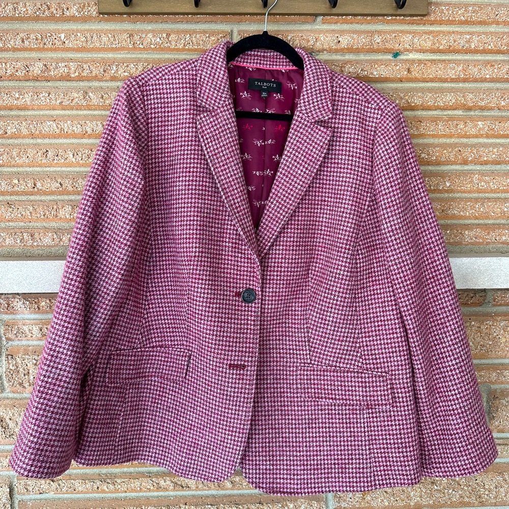 Talbots Pink Tweed Blazer 18W
